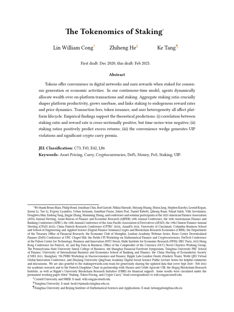 Understanding Staking Tokenomics | PDF | Cryptocurrency | Economic ...
