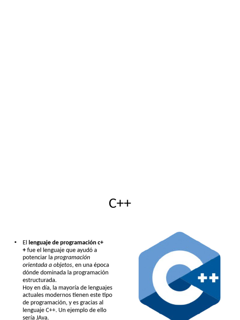 Historia y características del C++ | PDF | C ++ | Lenguaje de programación