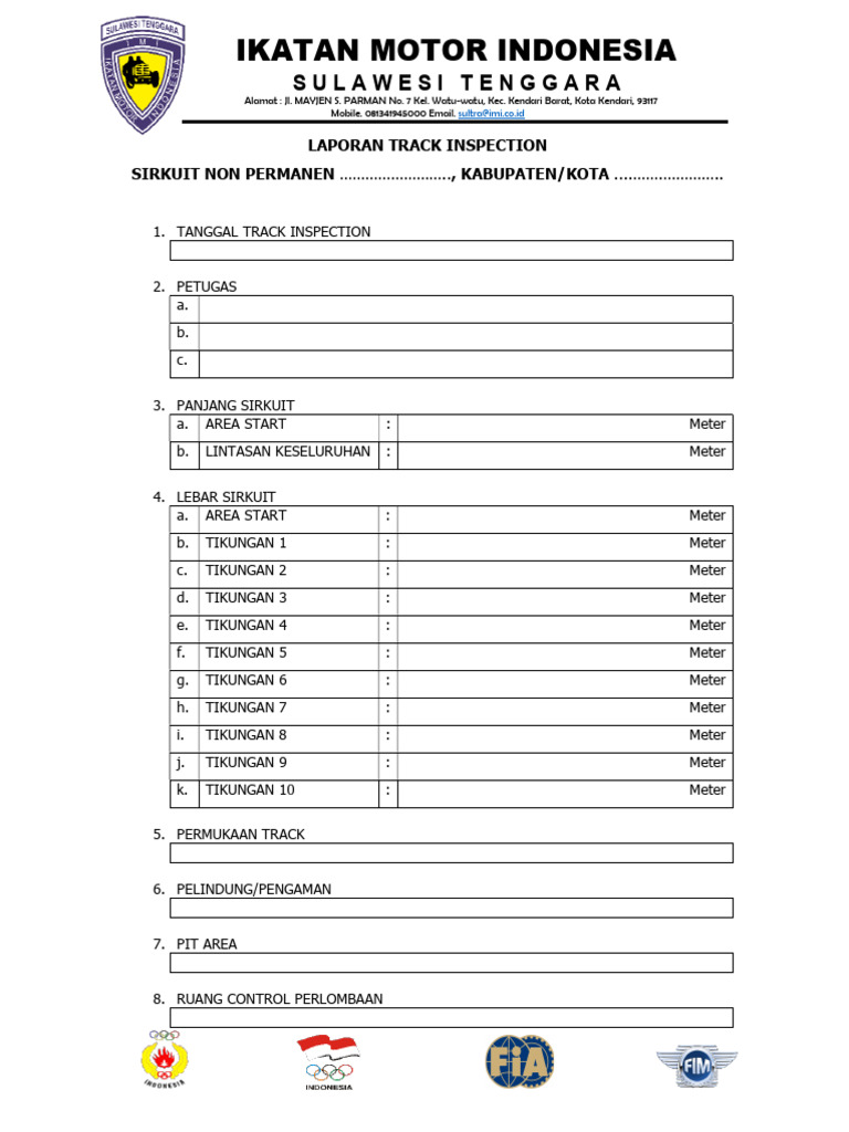 Laporan Inspeksi Sirkuit Non Permanen | PDF