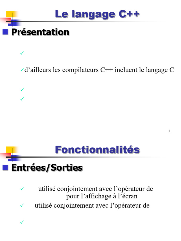 Introduction au langage C++ et OOP | PDF | Pointeur (programmation ...
