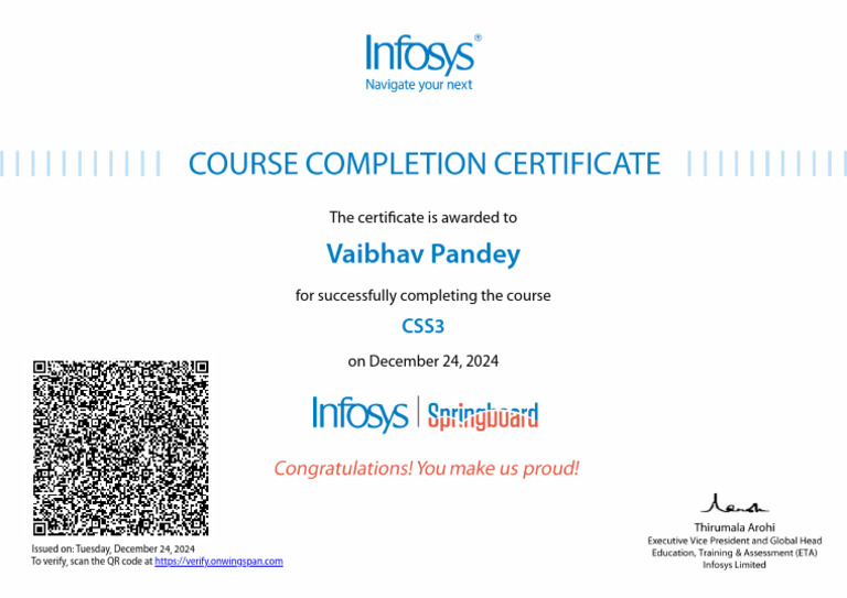 CSS3 Course Completion Certificate | PDF