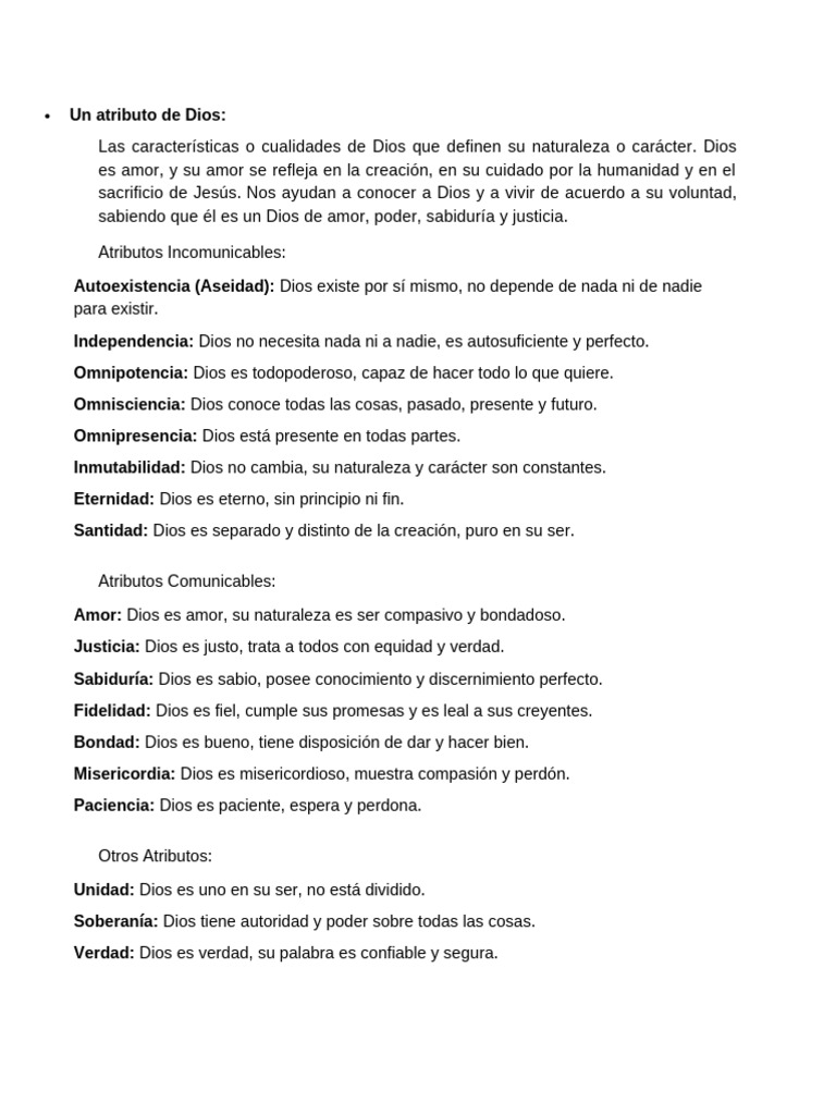 Atributos de Dios Amor y Poder Divino PDF