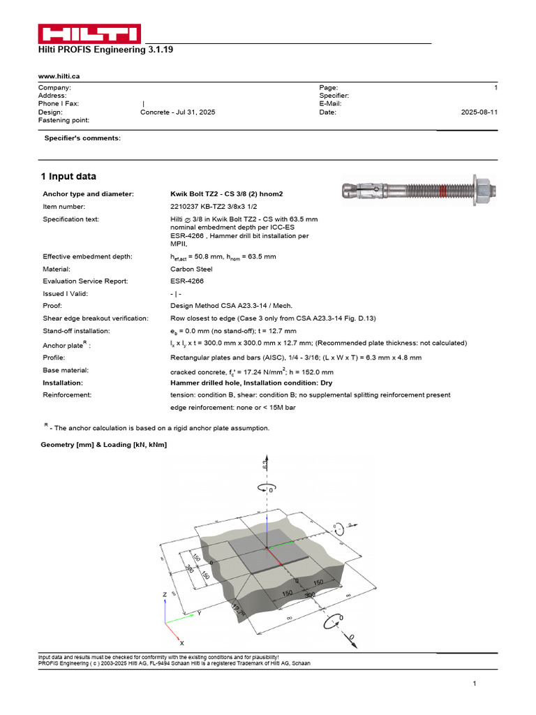 Hilti PROFIS Engineering Anchor Design Guide | PDF | Building ...