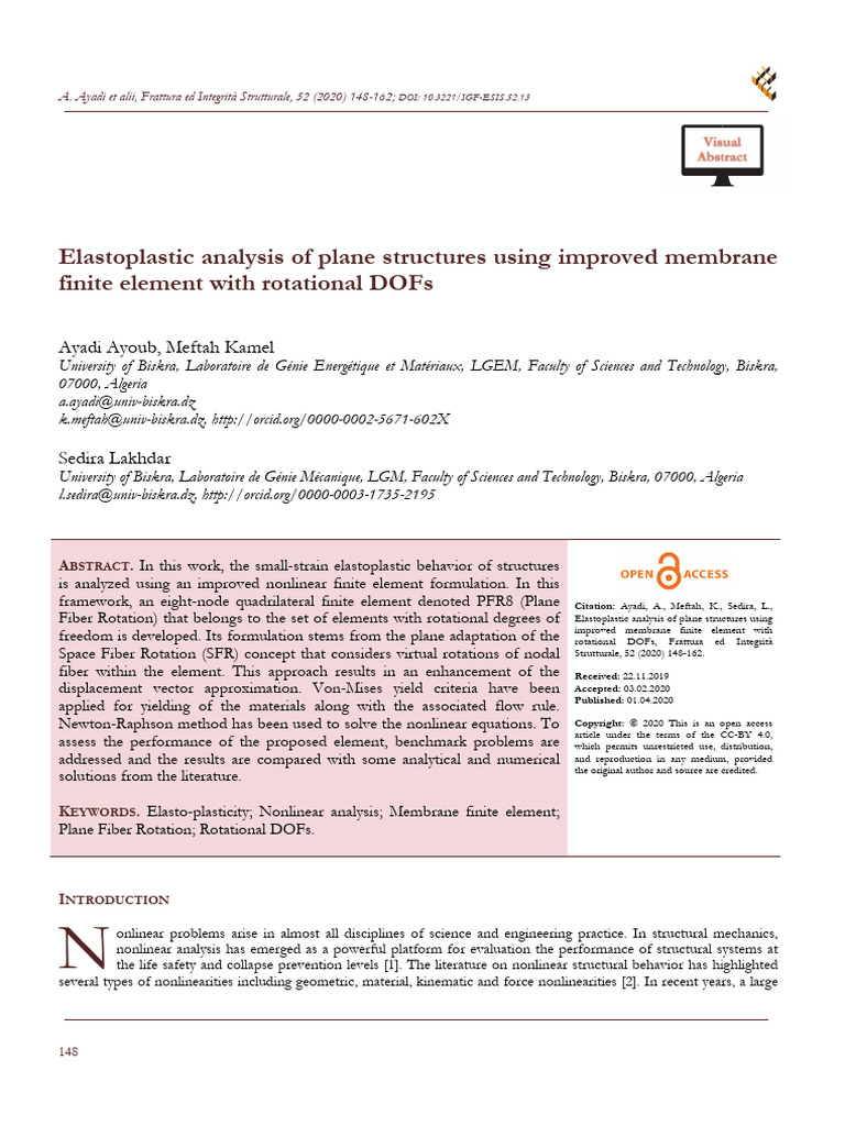 Elastoplastic Analysis with Rotational DOFs | PDF | Deformation ...