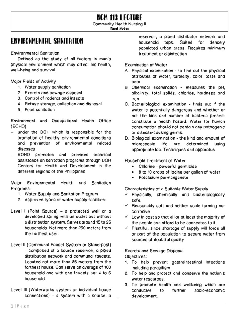 NCM 113 Lecture - Final Notes | PDF | Botulinum Toxin | Clinical Medicine