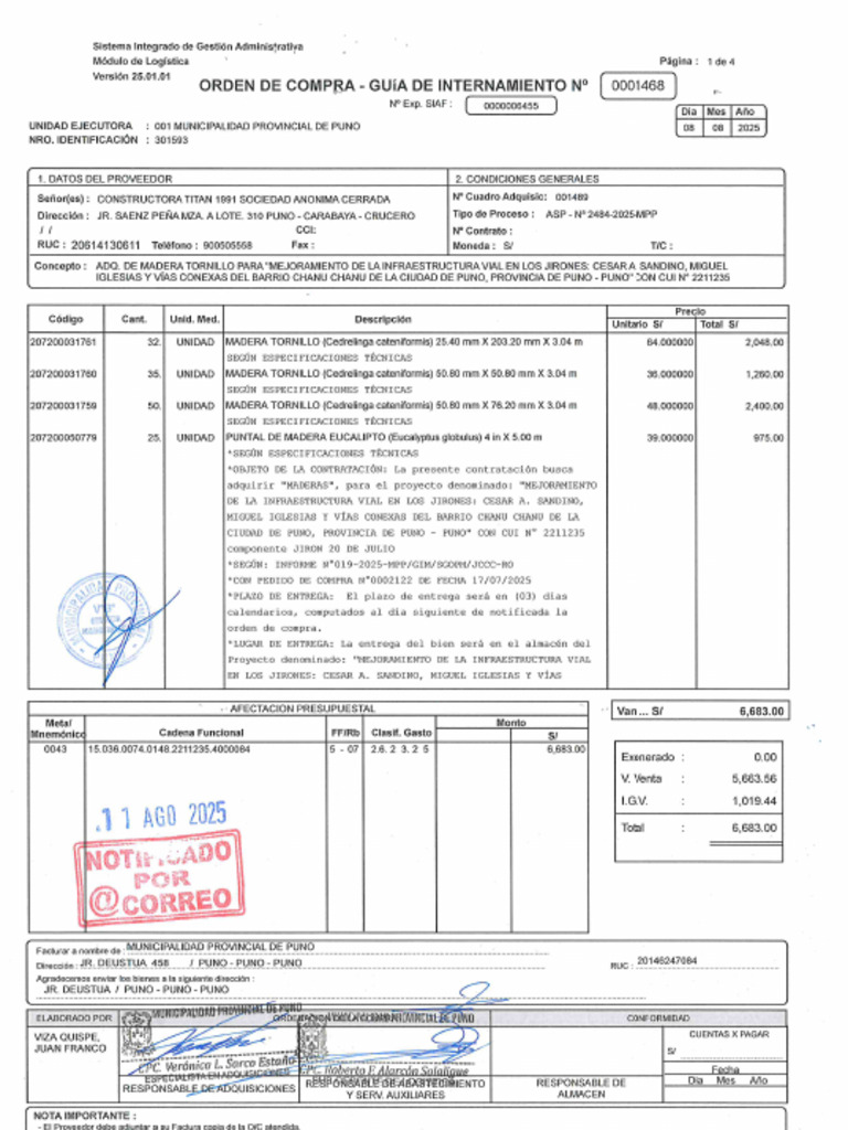 Orden de Compra 1468-2025 | PDF
