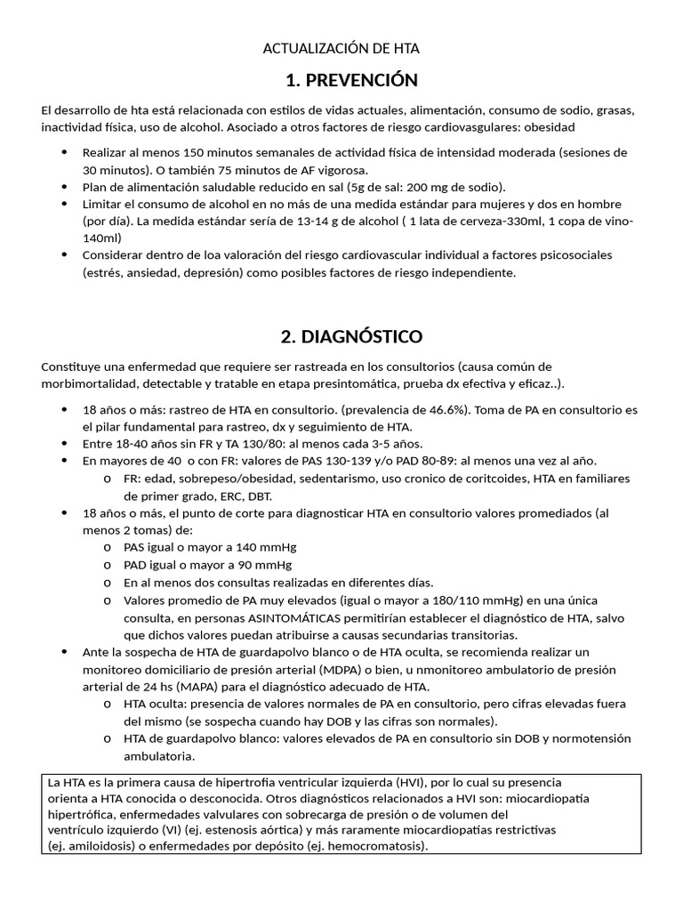 Actualización de Hta | PDF | Hipertensión | Enfermedades y trastornos