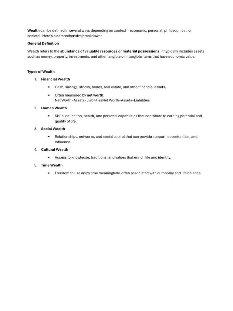 Wealth | PDF