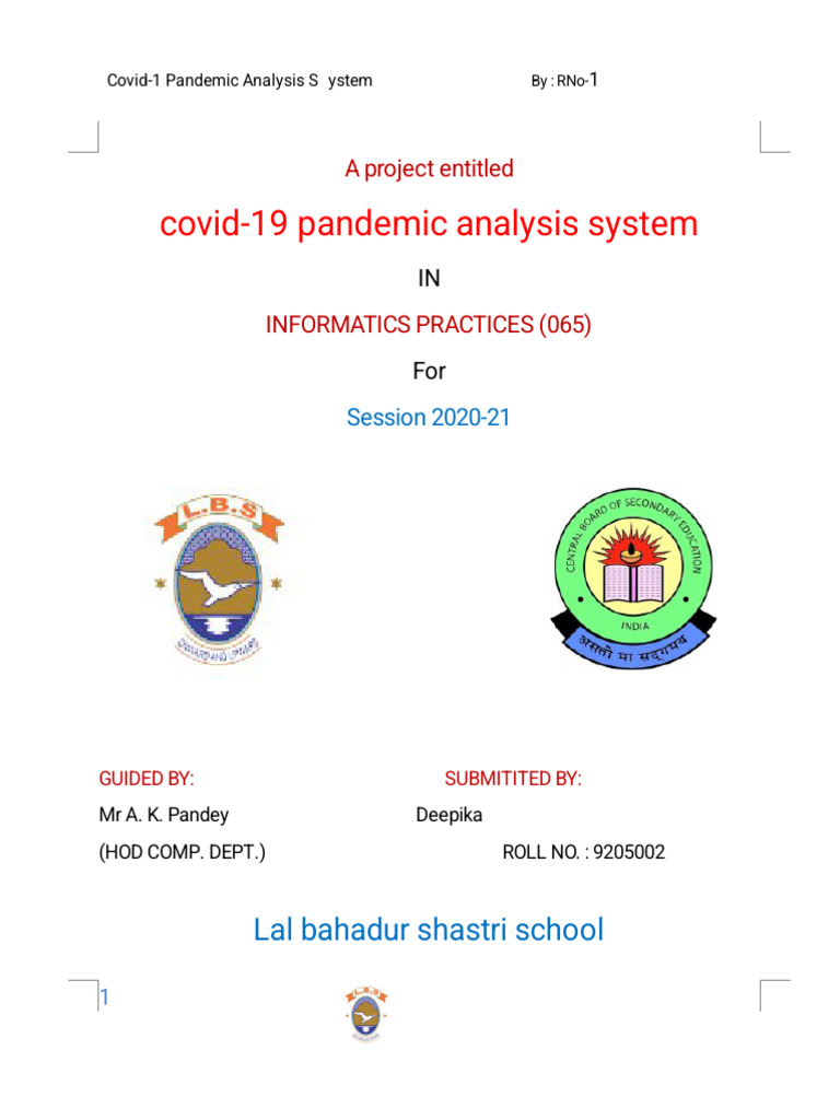 COVID-19 Pandemic Analysis System | PDF | Python (Programming Language ...