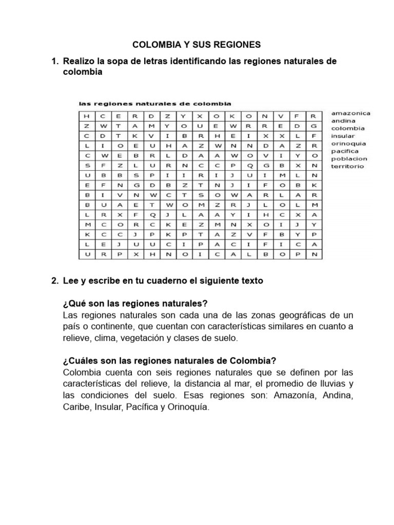 Regiones Naturales de Colombia: Guía Completa | PDF | Andes