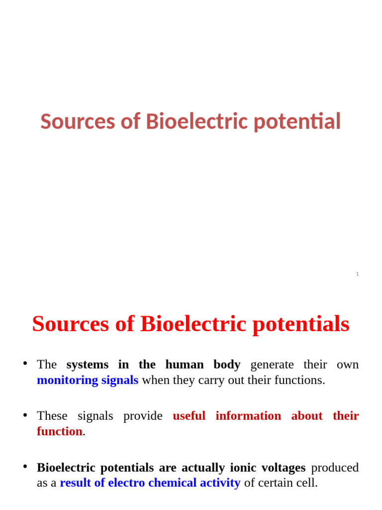 Bioelectric Potentials in Human Cells | PDF | Membrane Potential ...