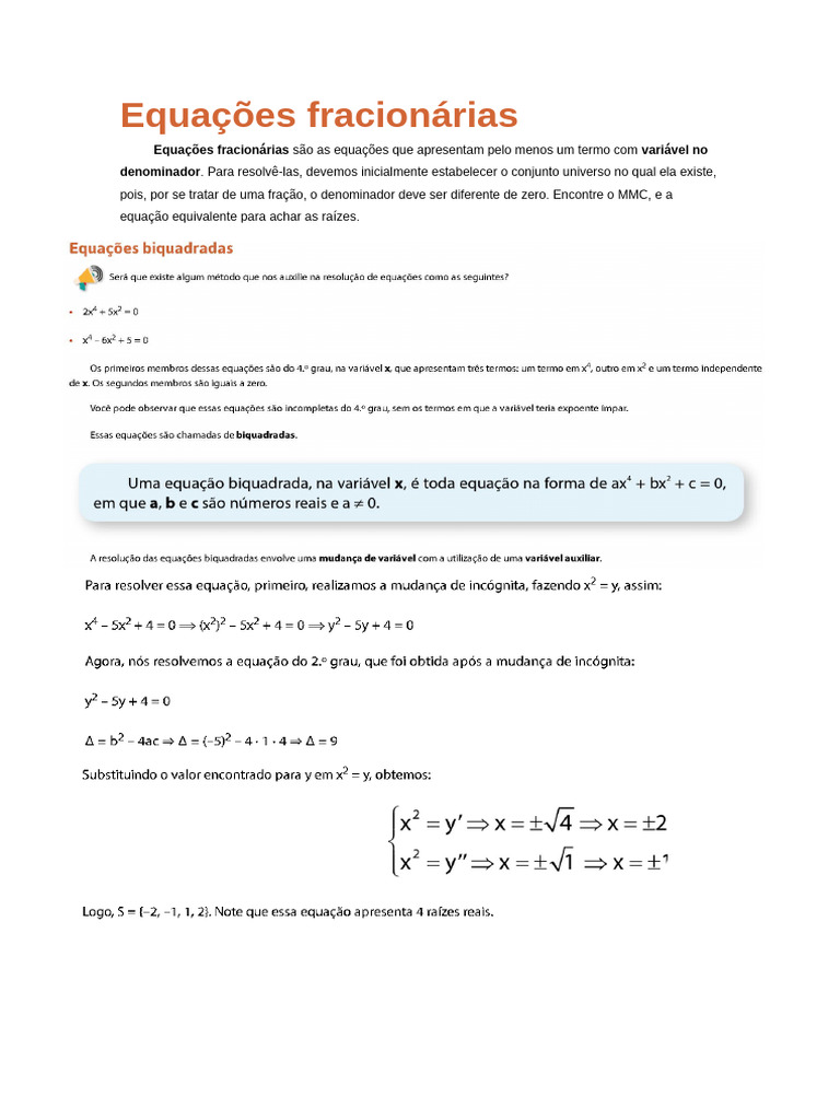equa-es-fracion-rias-defini-o-e-resolu-o-pdf