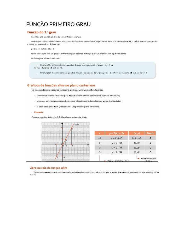 Função Primeiro Grau | PDF