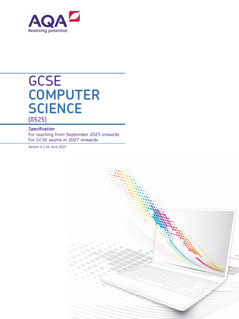AQA GCSE Computer Science 8525 Spec | PDF | Byte | Character Encoding
