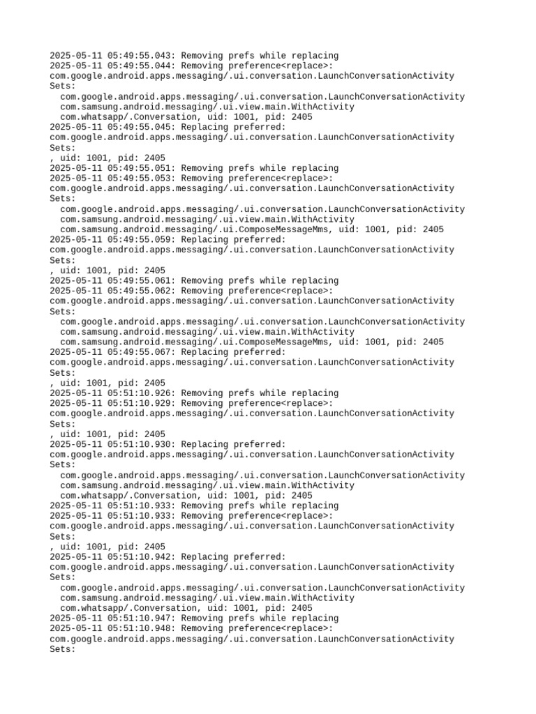 App Preference Management Logs | PDF | Android (Operating System ...