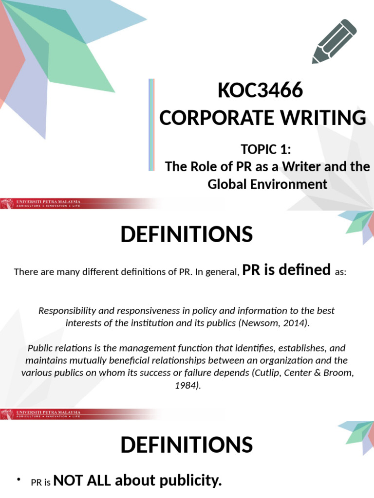 The Role of PR Writers in Corporate Communication | PDF | Public ...