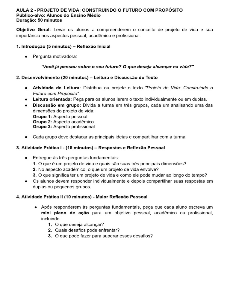 Projeto de Vida: Construindo o Futuro | PDF | Vida | Árvores