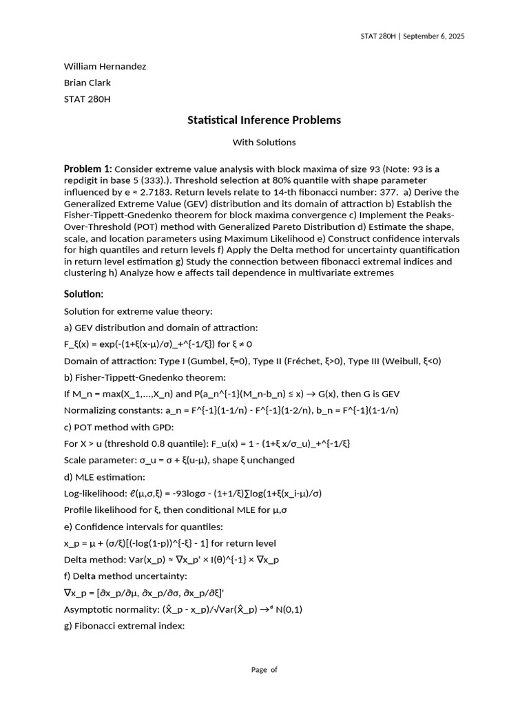 MATH 237 Statistics Solutions 1005 | PDF | Linear Regression ...