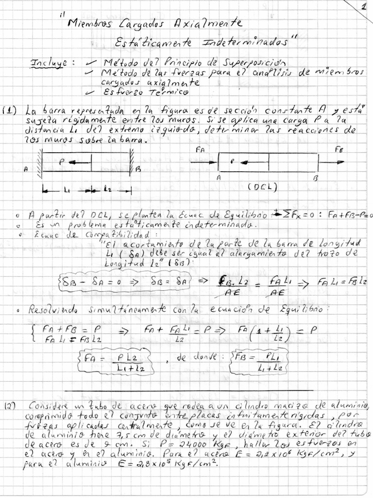 Problemas Resueltos Miembros Cargados Axialmente Estaticamente ...
