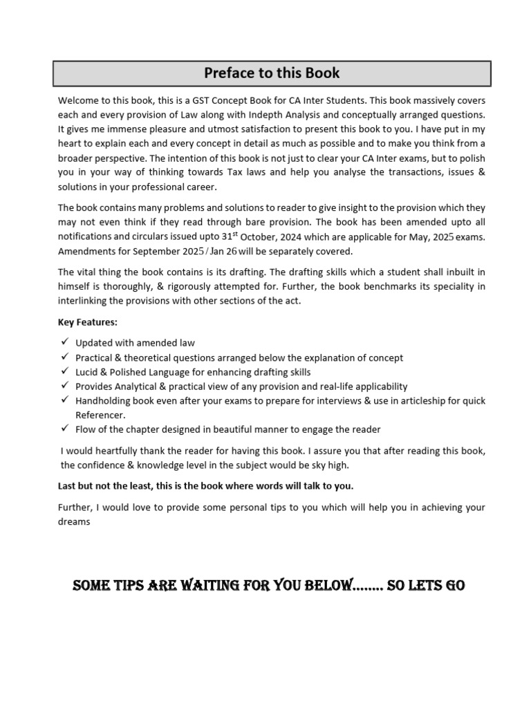 GST Concepts for CA Inter Students | PDF | Taxes | Value Added Tax