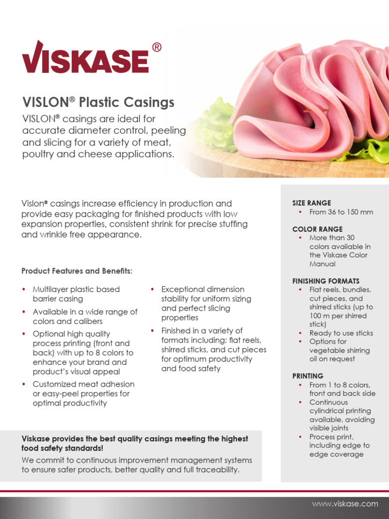 VISKASE - VISLON® Plastic Casings EN | PDF