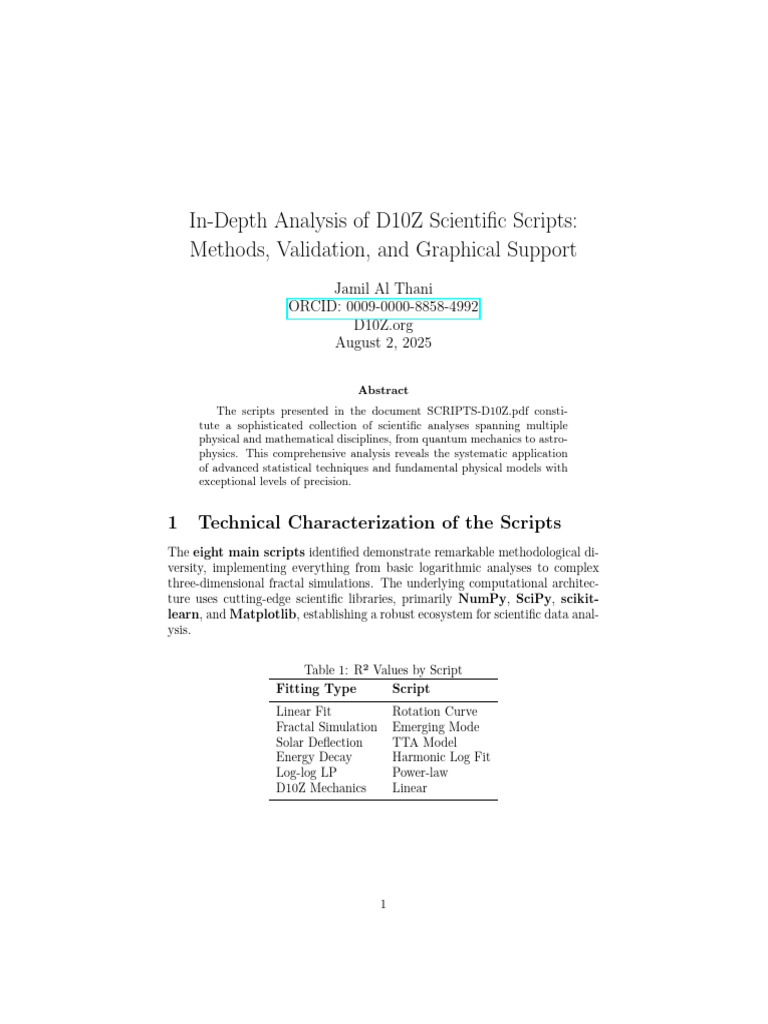 D10Z Scientific Scripts Analysis | PDF | Power Law | Statistics