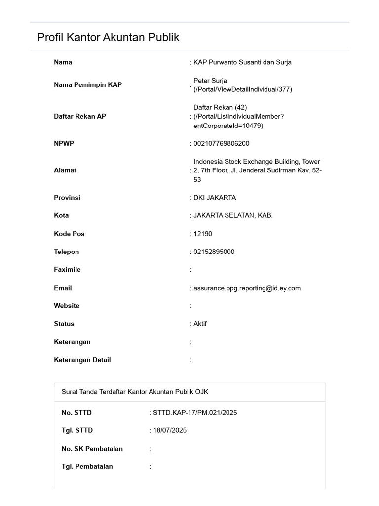 Profil KAP Purwanto Susanti & Surja | PDF
