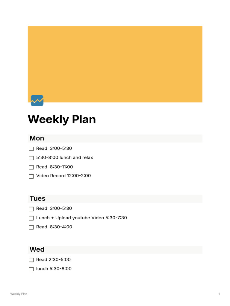weekly Plan | PDF