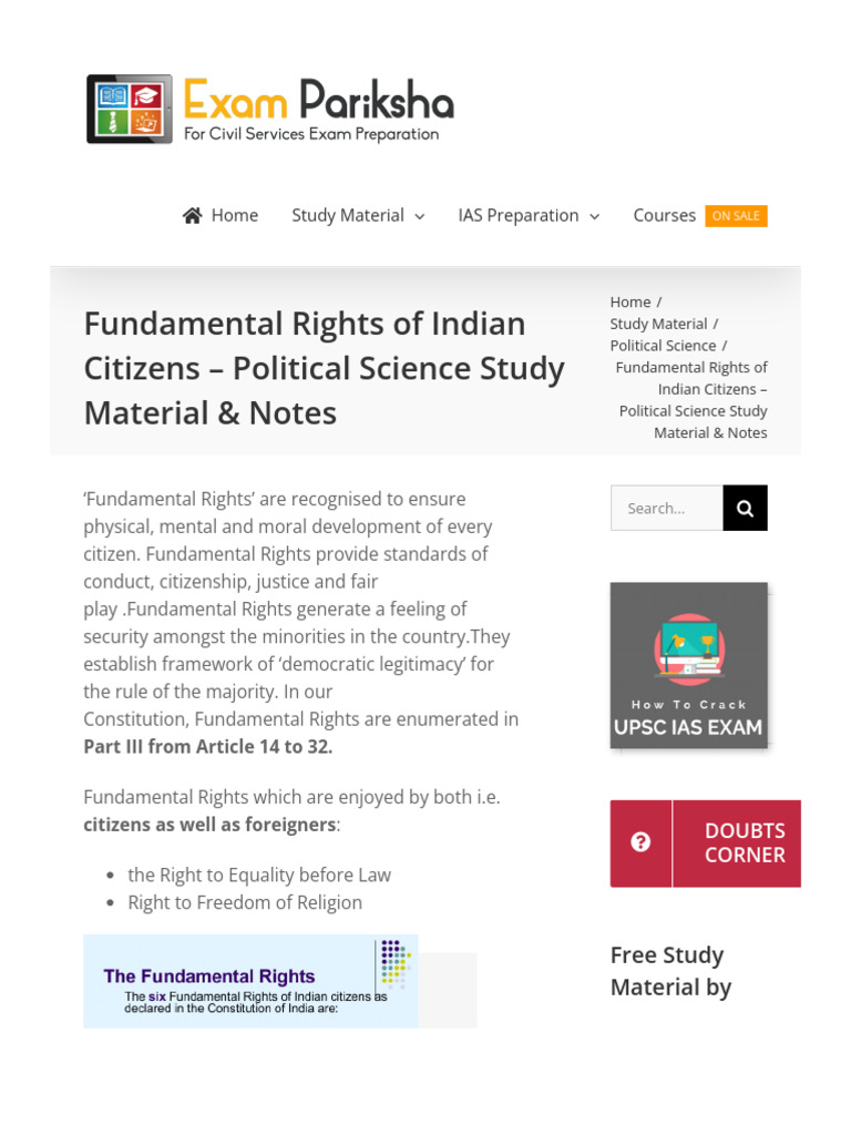 Fundamental Rights of Indian Citizens | PDF | Citizenship | Government