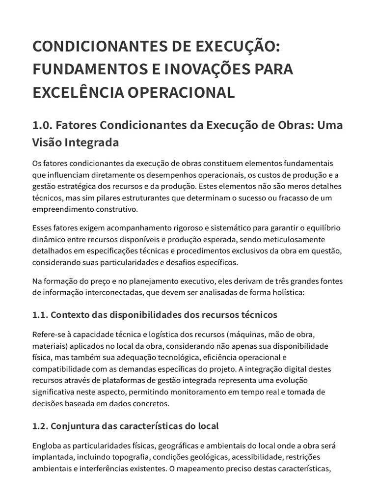 Fatores para Execução de Obras Eficiente | PDF | BIM | Tempo