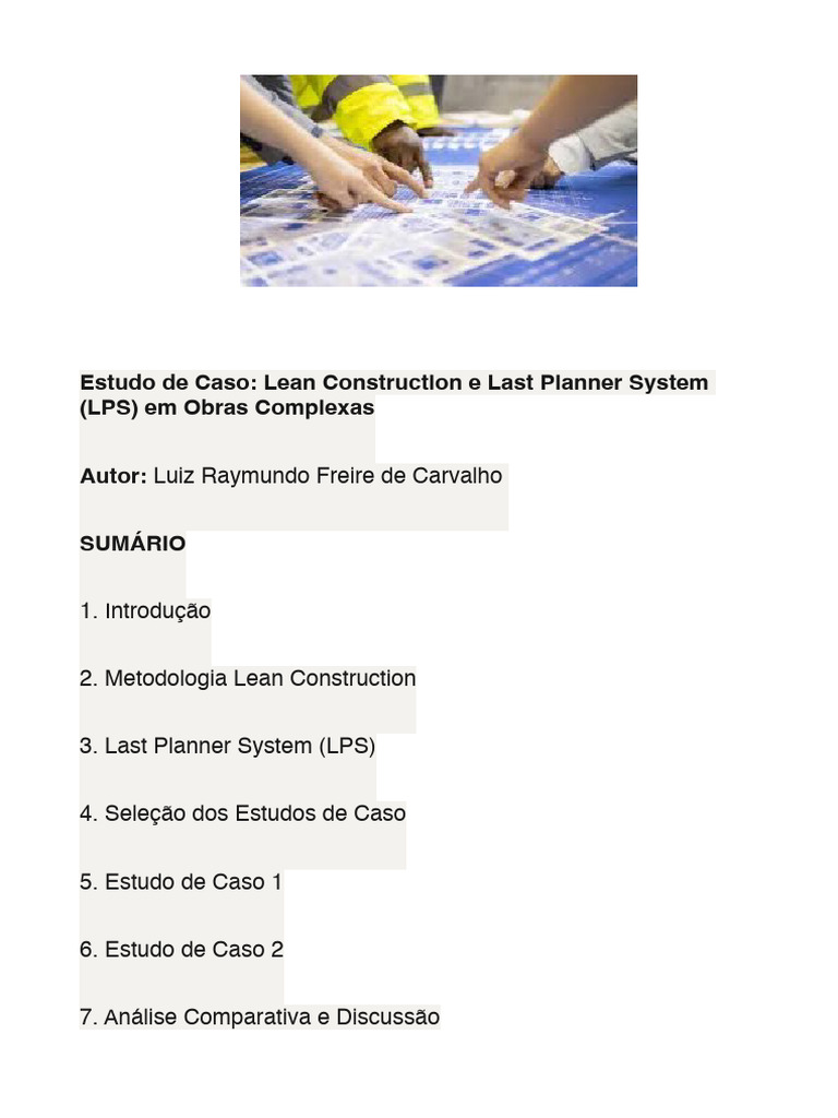 Lean Construction e Last Planner System | PDF | Despesa | Engenharia