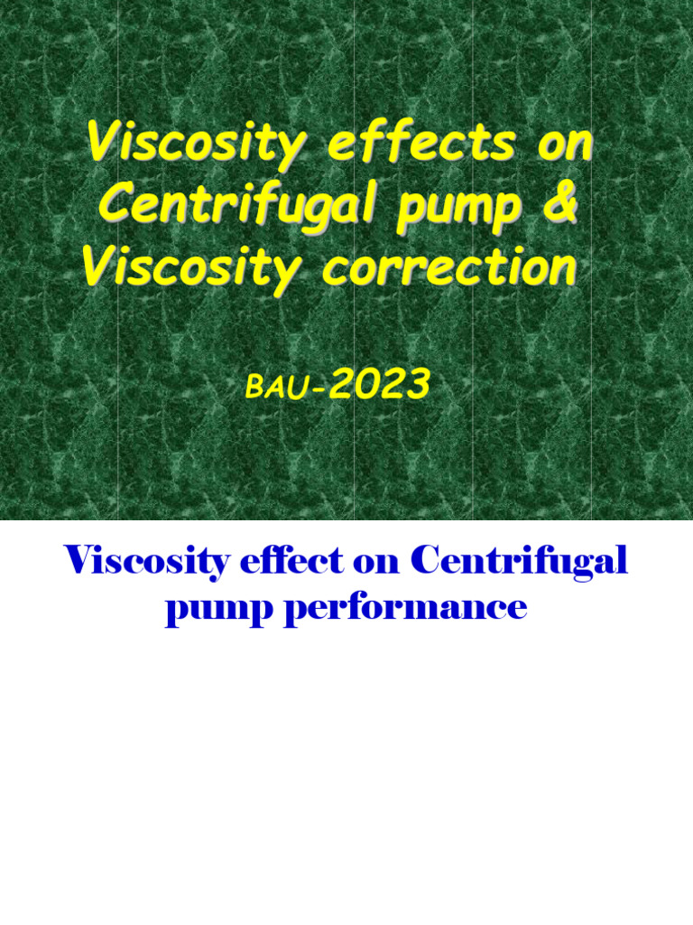 Viscosity Effect On Pump 2023 | PDF | Pump | Viscosity