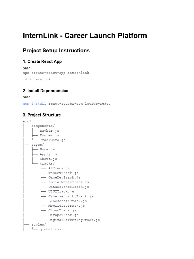 InternLink Project Setup Guide | PDF