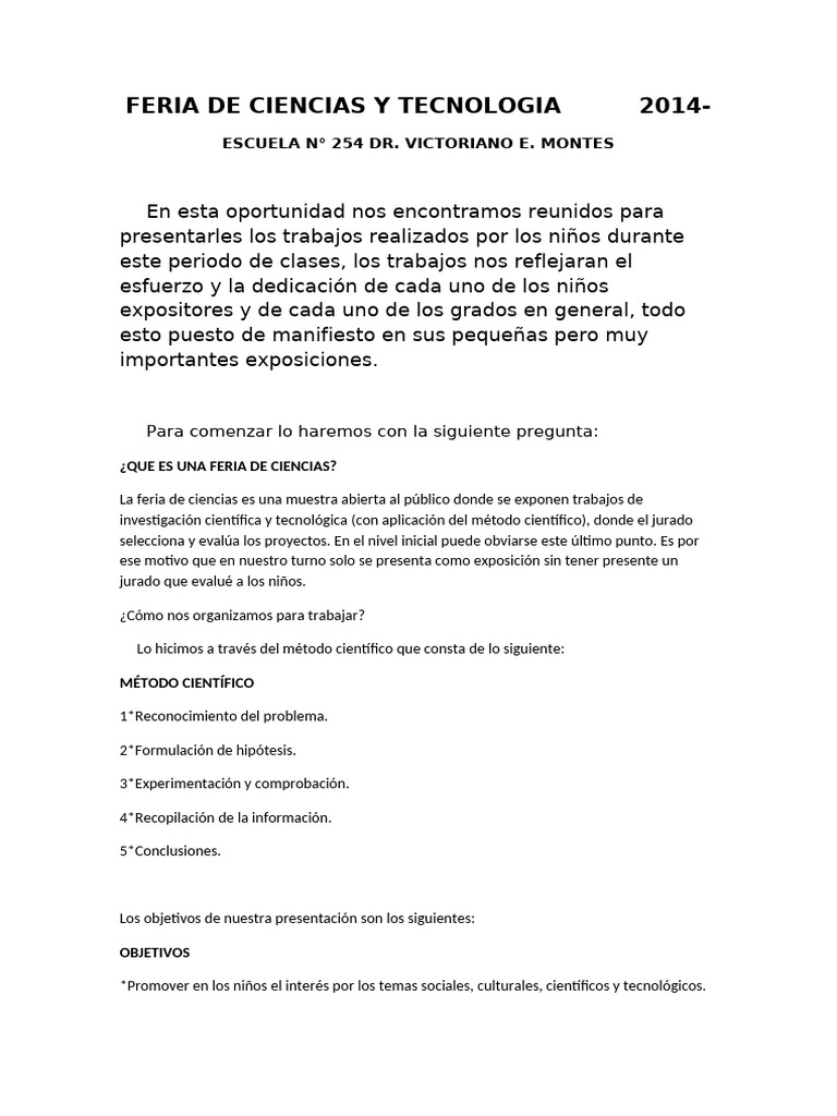 Feria de Ciencias y Tecnologia 2013 | PDF | Science | Método científico