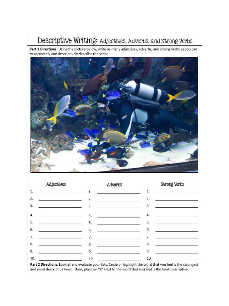 Descriptive Writing - Picture Prompts | PDF