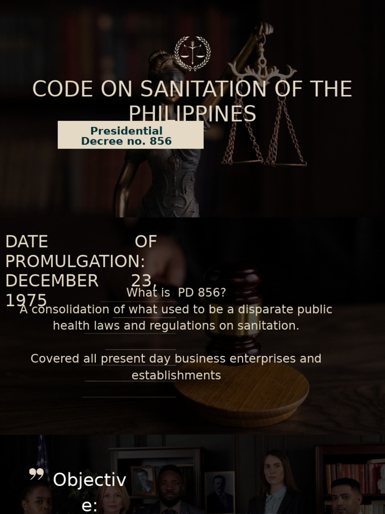 PD 856 Code of Sanitation | PDF | Sanitation | Sanitary Sewer