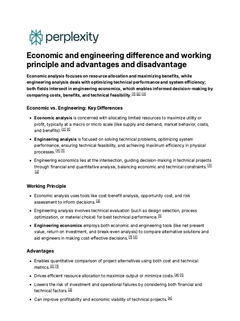 Economic and Engineering Difference and Working PR | PDF | Economics ...