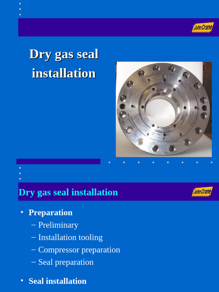 Dry Gas Seal Installation Guide | PDF