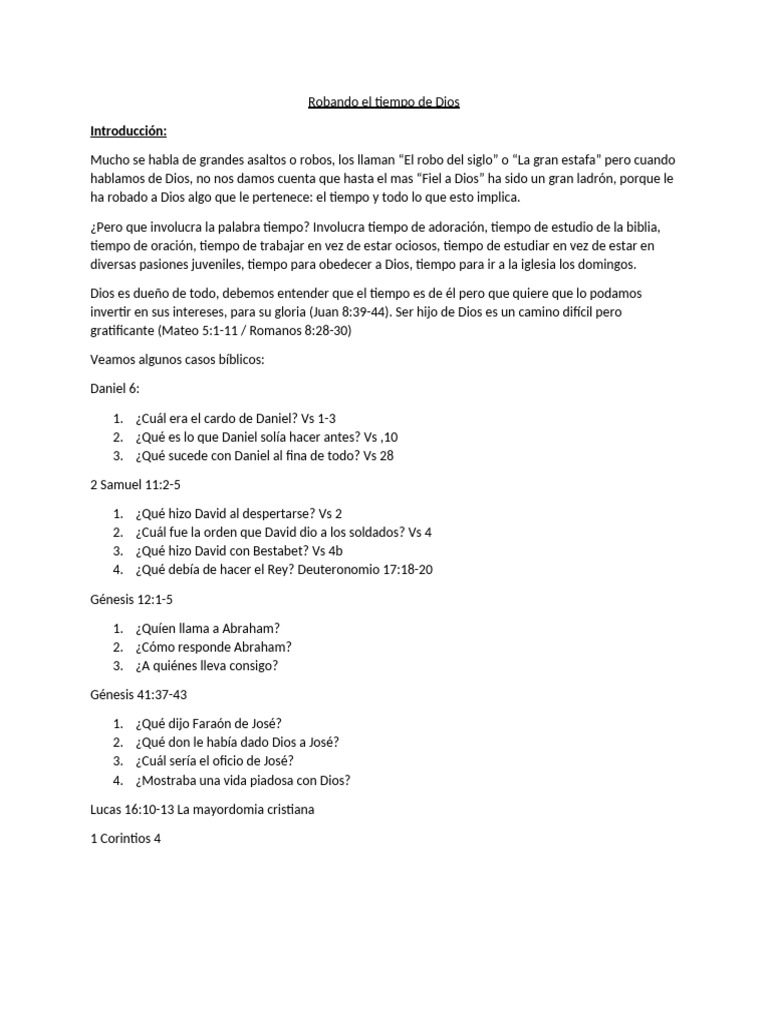 Respondiendo Al Llamado de Dios | PDF