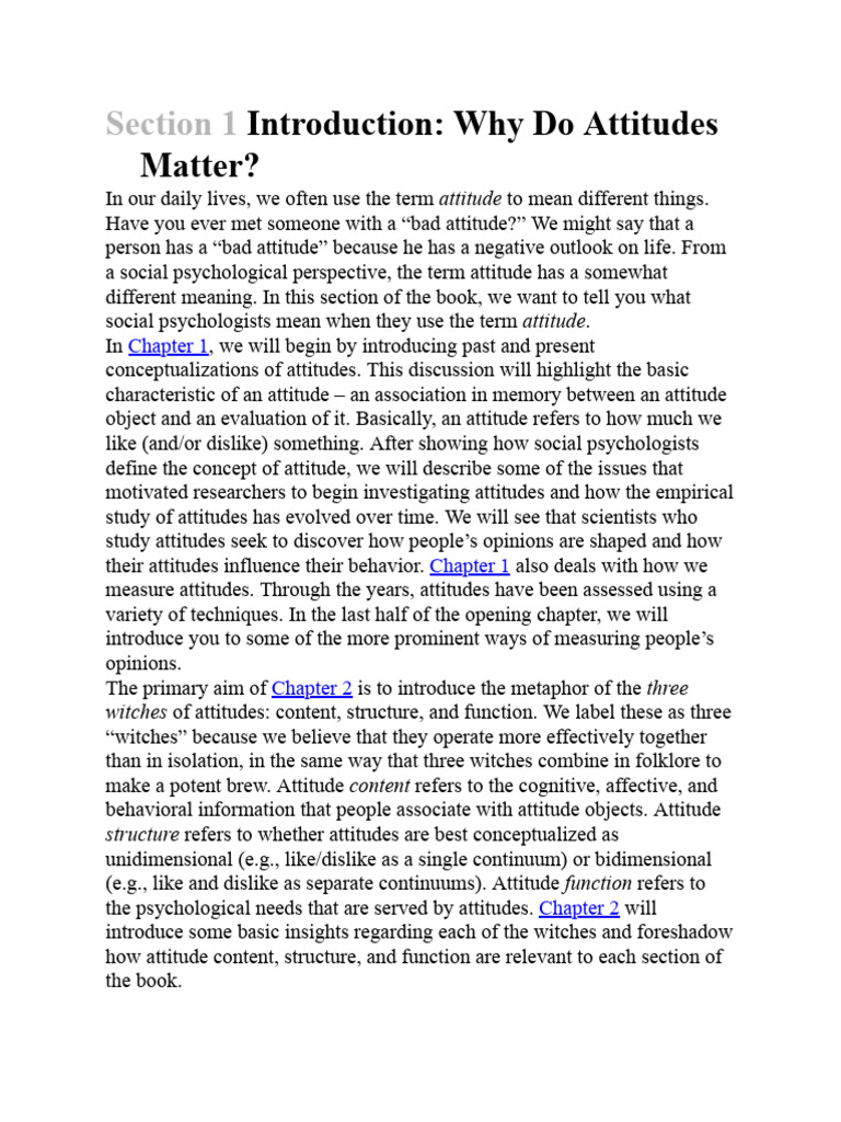 Understanding Attitudes in Psychology | PDF | Attitude (Psychology ...