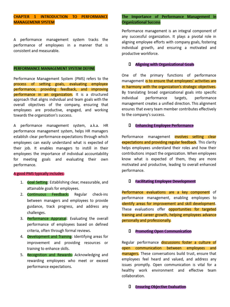 Performance Management System Overview | PDF | Goal | Performance Appraisal