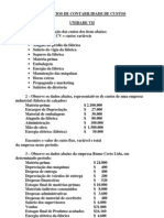 Exercícios de custos de produção