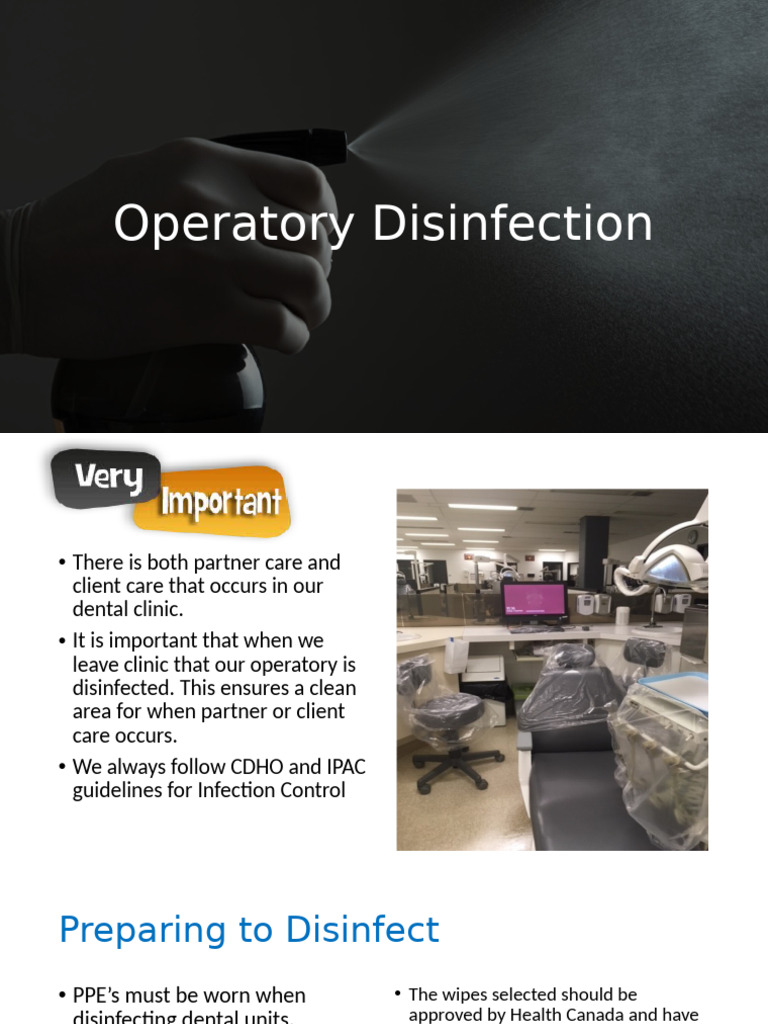 Dental Operatory Disinfection Guide | PDF