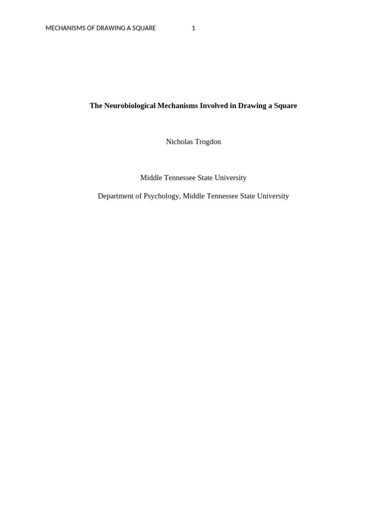 Neurobiological Mechanisms of Drawing A Square | PDF | Parietal Lobe ...