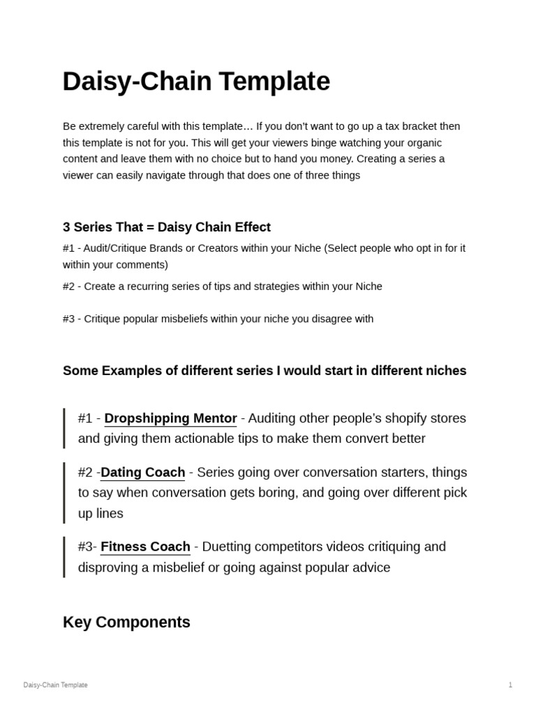 Daisy-Chain Template for Content Series | PDF