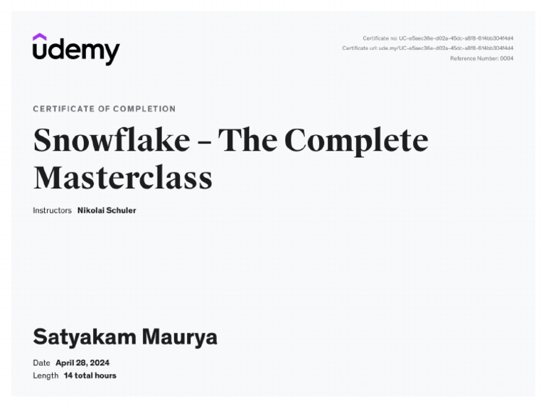 Snowflake Course Udemy | PDF