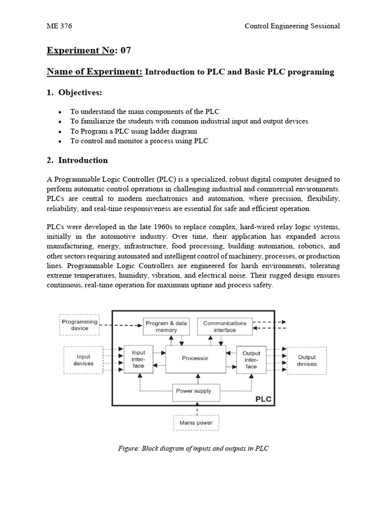 Introduction to PLC Programming Basics | PDF | Programmable Logic ...