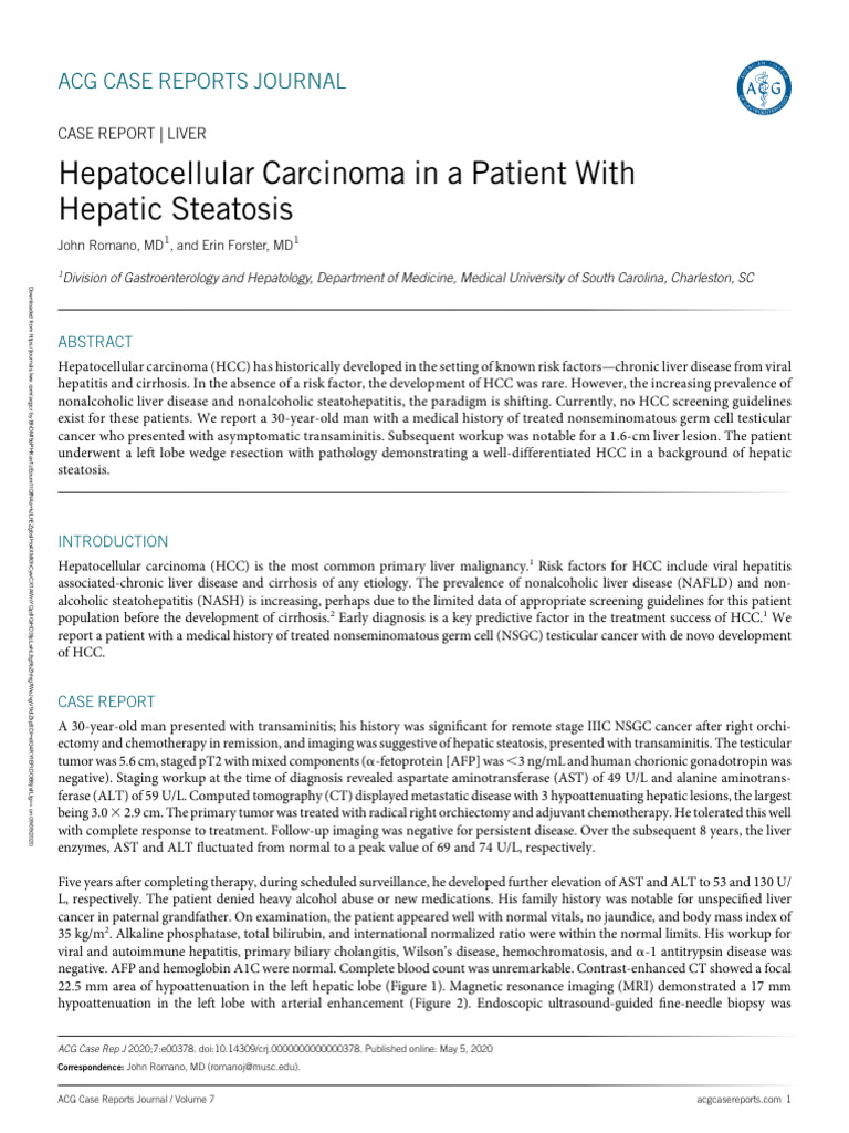 Hepatocellular Carcinoma in A Patient With Hepatic.3 | PDF | Cirrhosis ...