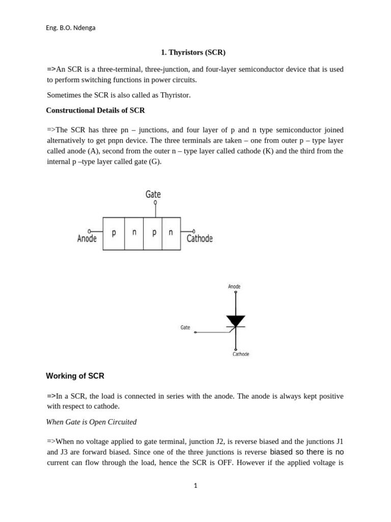 Understanding Thyristors (SCR) Basics | PDF | Field Effect Transistor ...