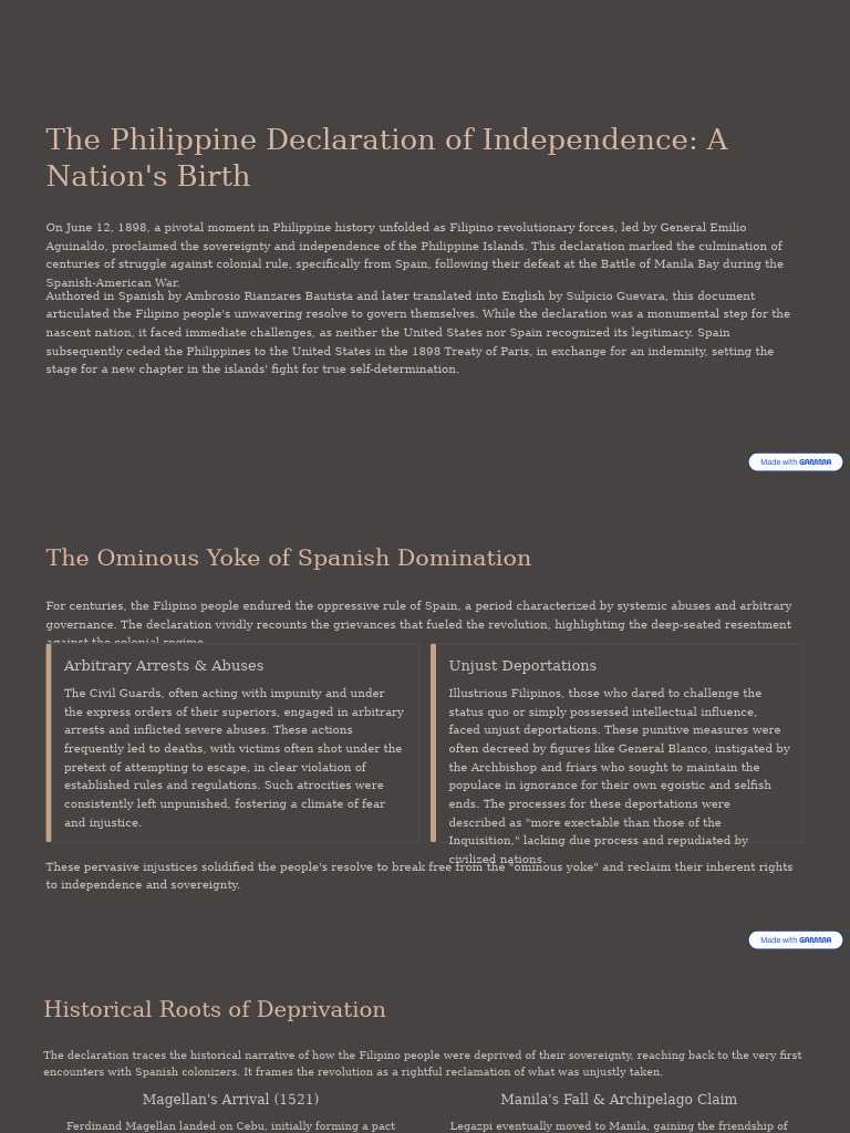 The Philippine Declaration of Independence A Nations Birth | PDF ...